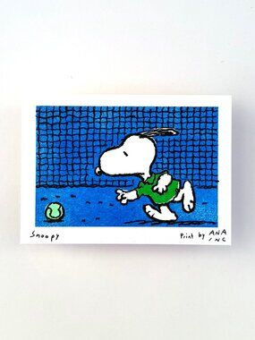 Ana Inciardi Snoopy Tennis Snoopy On Court Mini Art Print